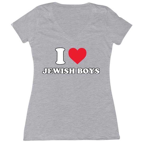 I Heart Jewish Boys Womens V-Neck Tee