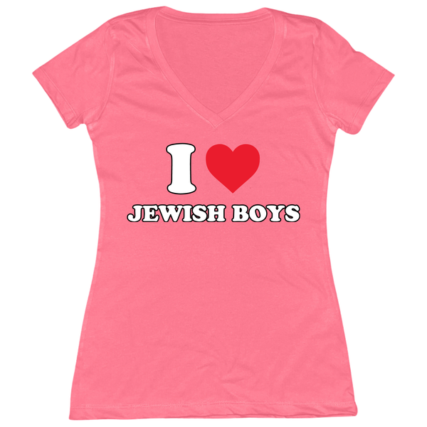 I Heart Jewish Boys Womens V-Neck Tee