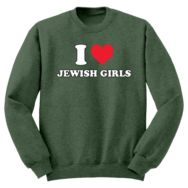 I Heart Jewish Girls Crewneck Sweater