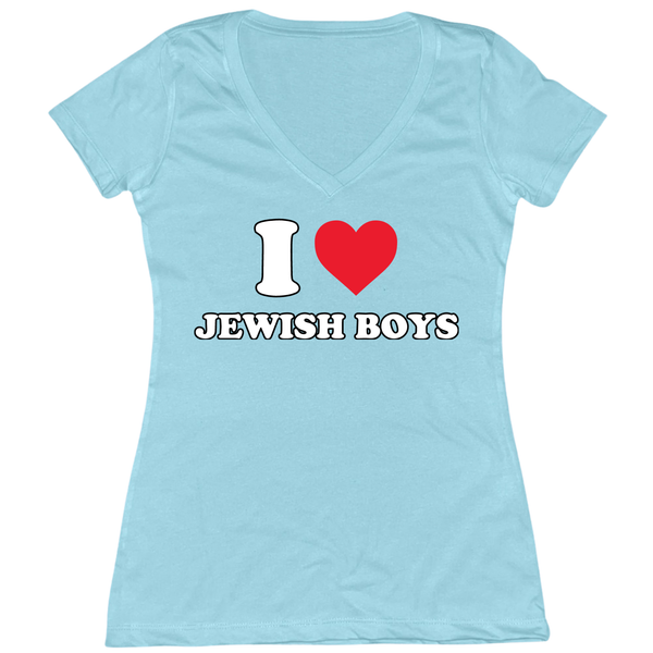 I Heart Jewish Boys Womens V-Neck Tee