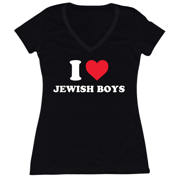 I Heart Jewish Boys Womens V-Neck Tee
